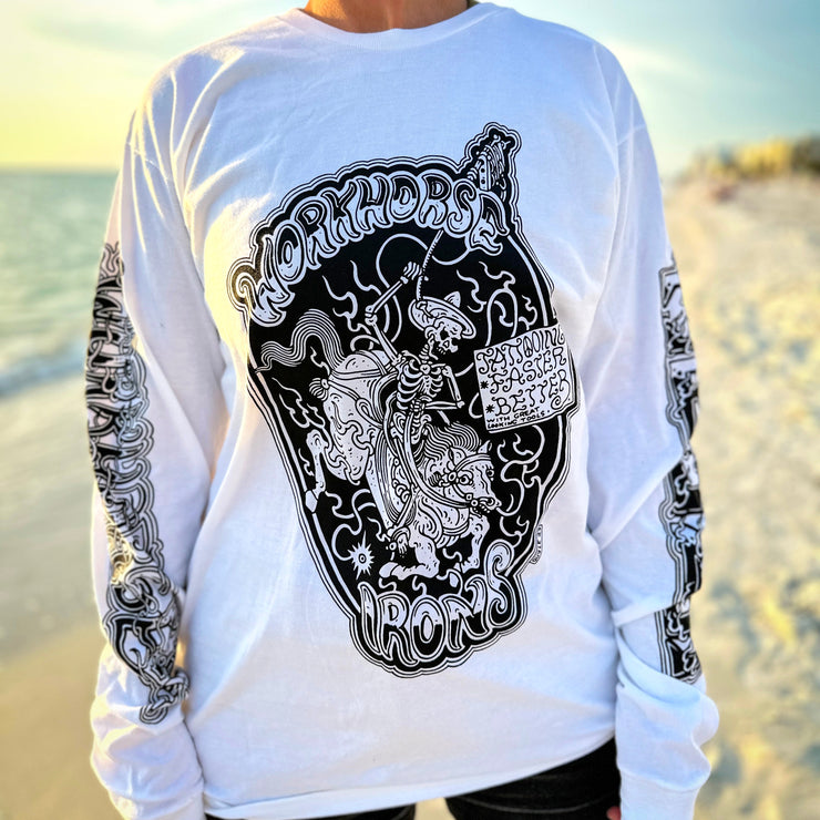 Guy Le x Workhorse Long Sleeve T-Shirt - WHITE