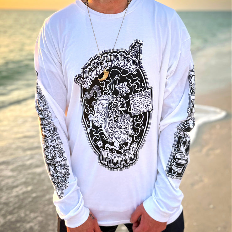 Guy Le x Workhorse Long Sleeve T-Shirt - WHITE