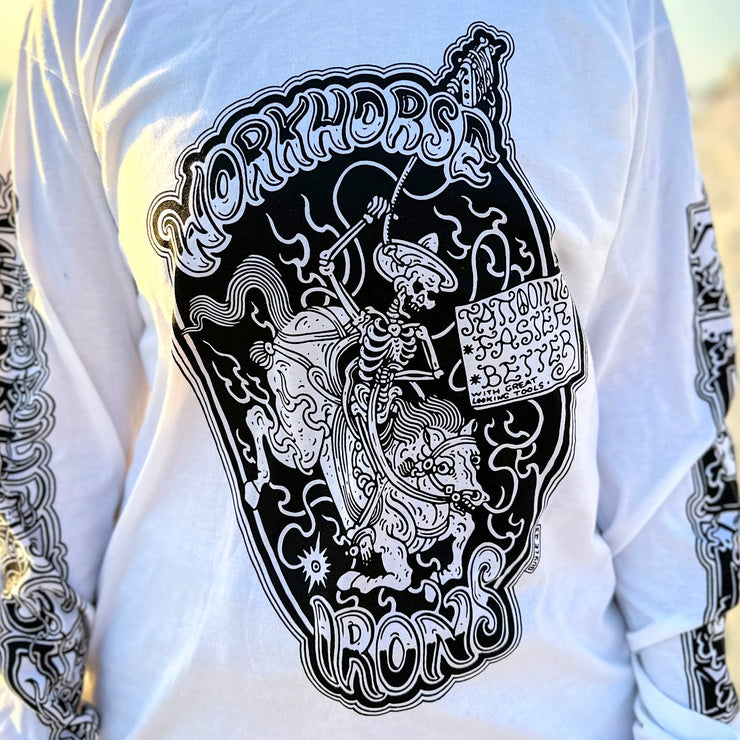 Guy Le x Workhorse Long Sleeve T-Shirt - WHITE