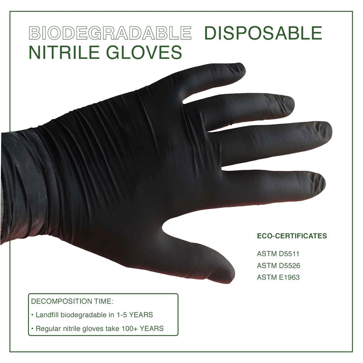 Guantes de nitrilo negros biodegradables Good Judy