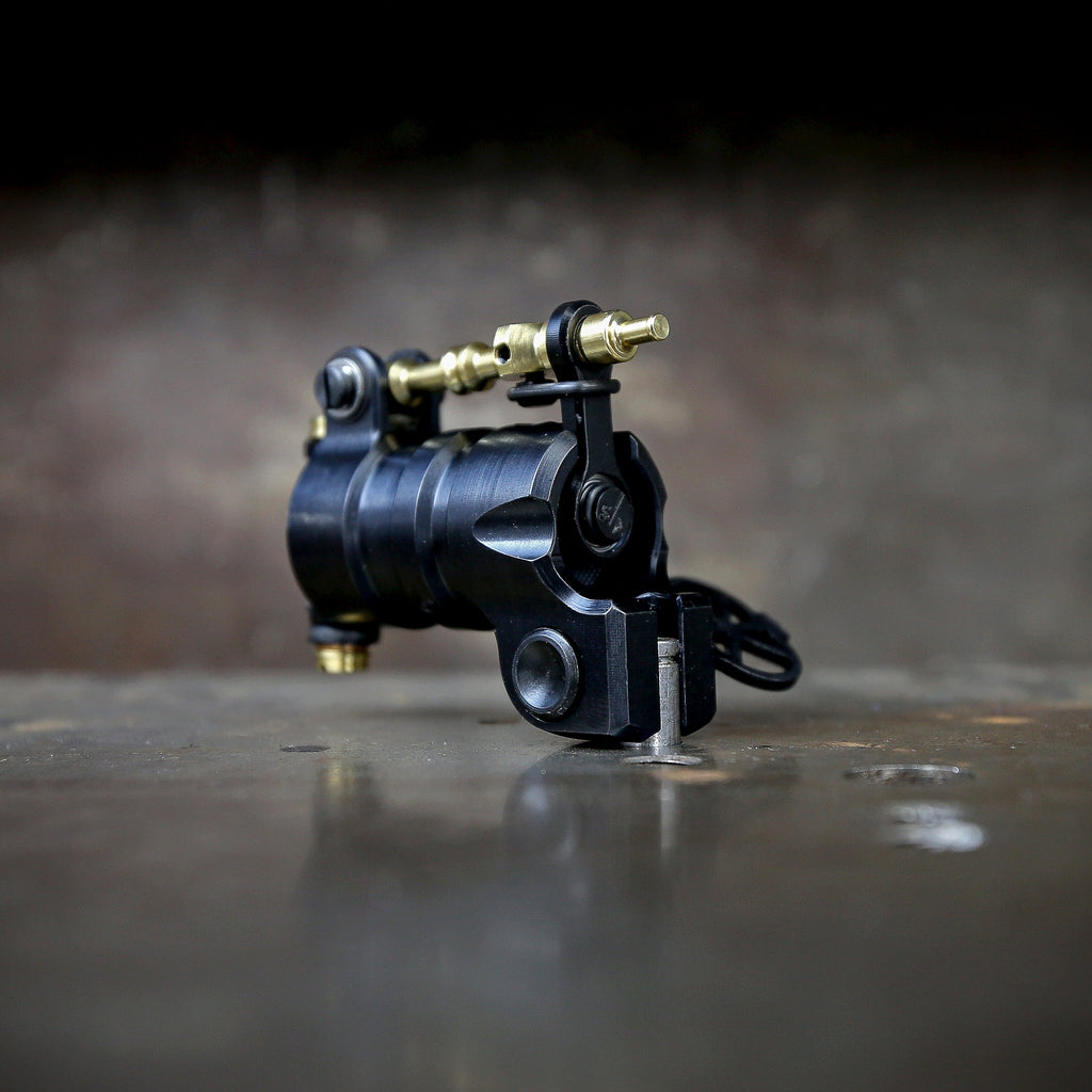 タトゥーマシン　dan kubin風　dk Tattoo Machine Sidewinder 7.5 – Black – Nickel – Oak - DK Rotary – Dan Kubin Rotary