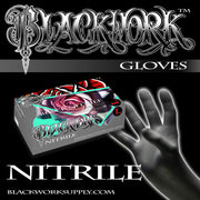 Blackwork Black Nitrile Gloves Case of 1000