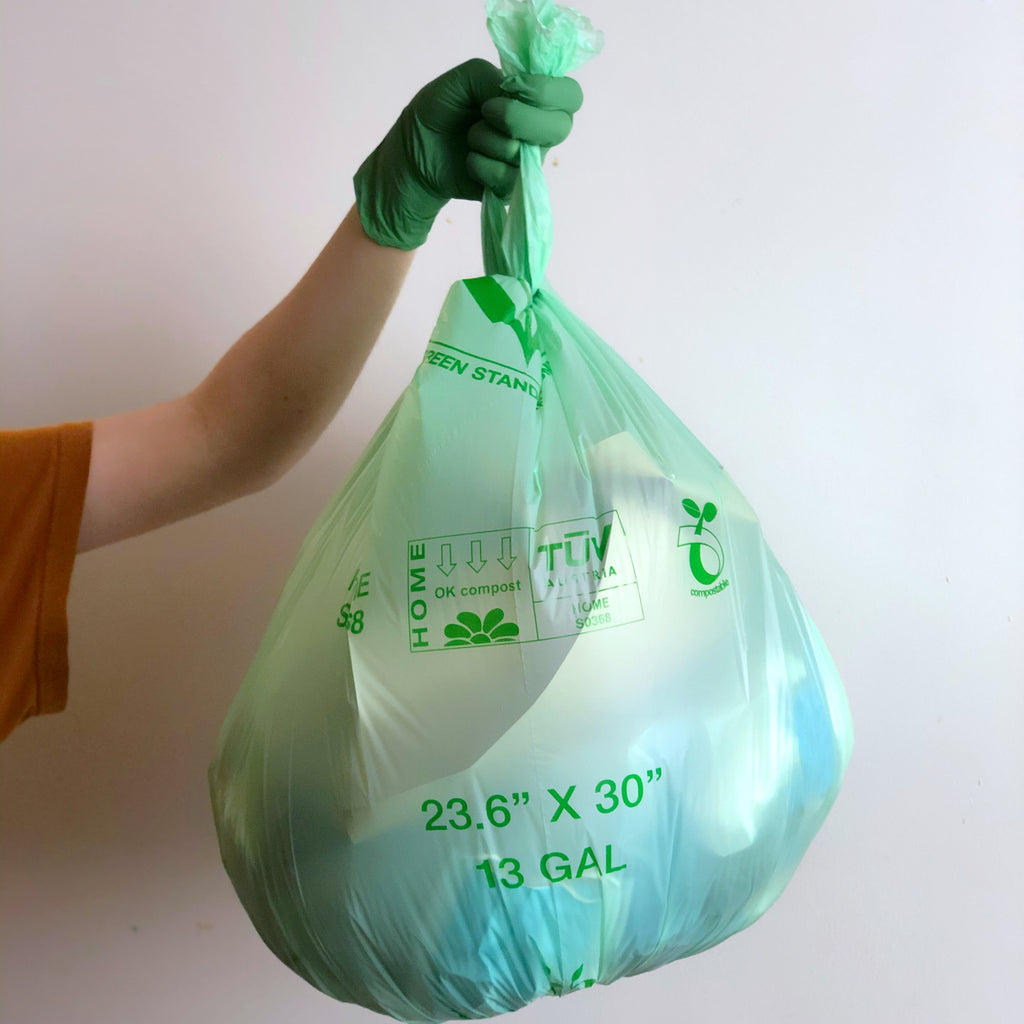 100% compostable plastic garbage bags disposable